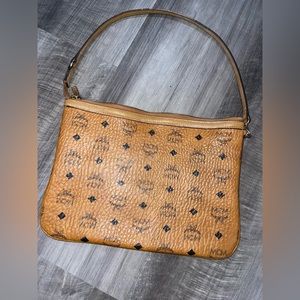 Luxurious Authentic MCM Women’s Visetos Cognac Pouch